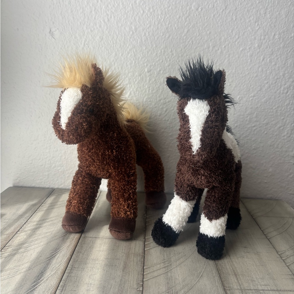 Lot of 2 Douglas plush horses